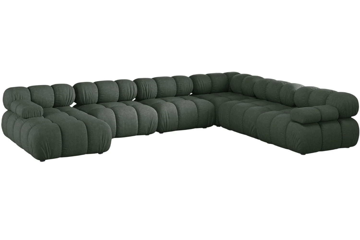 Micadoni Tmavě zelená rohová pohovka Bellis II. 376 cm