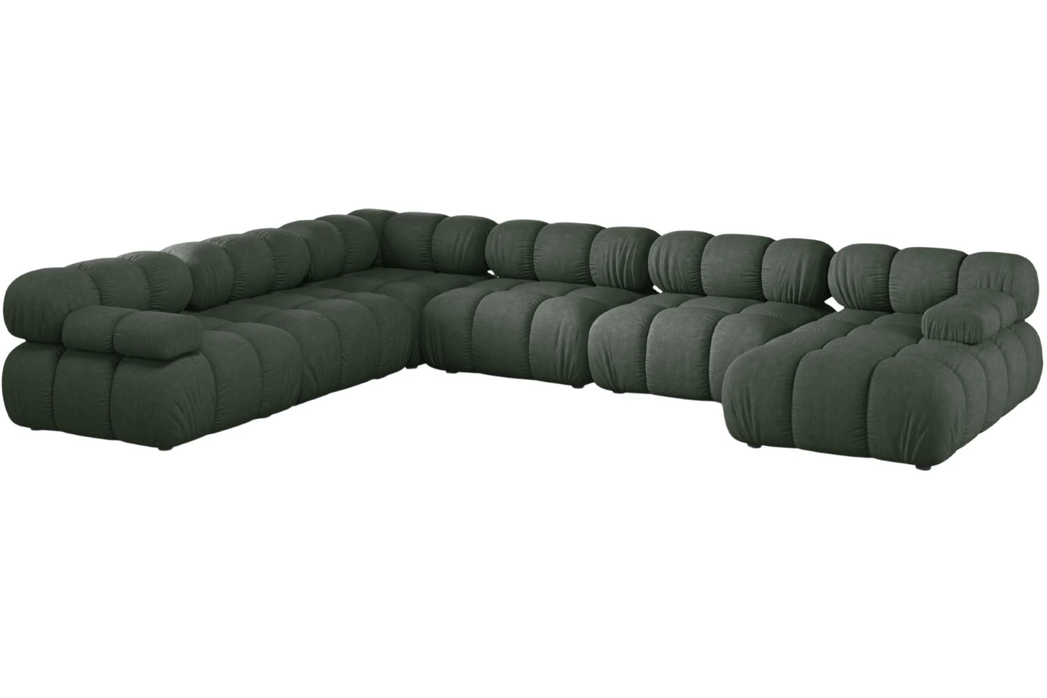 Micadoni Tmavě zelená rohová pohovka Bellis II. 376 cm