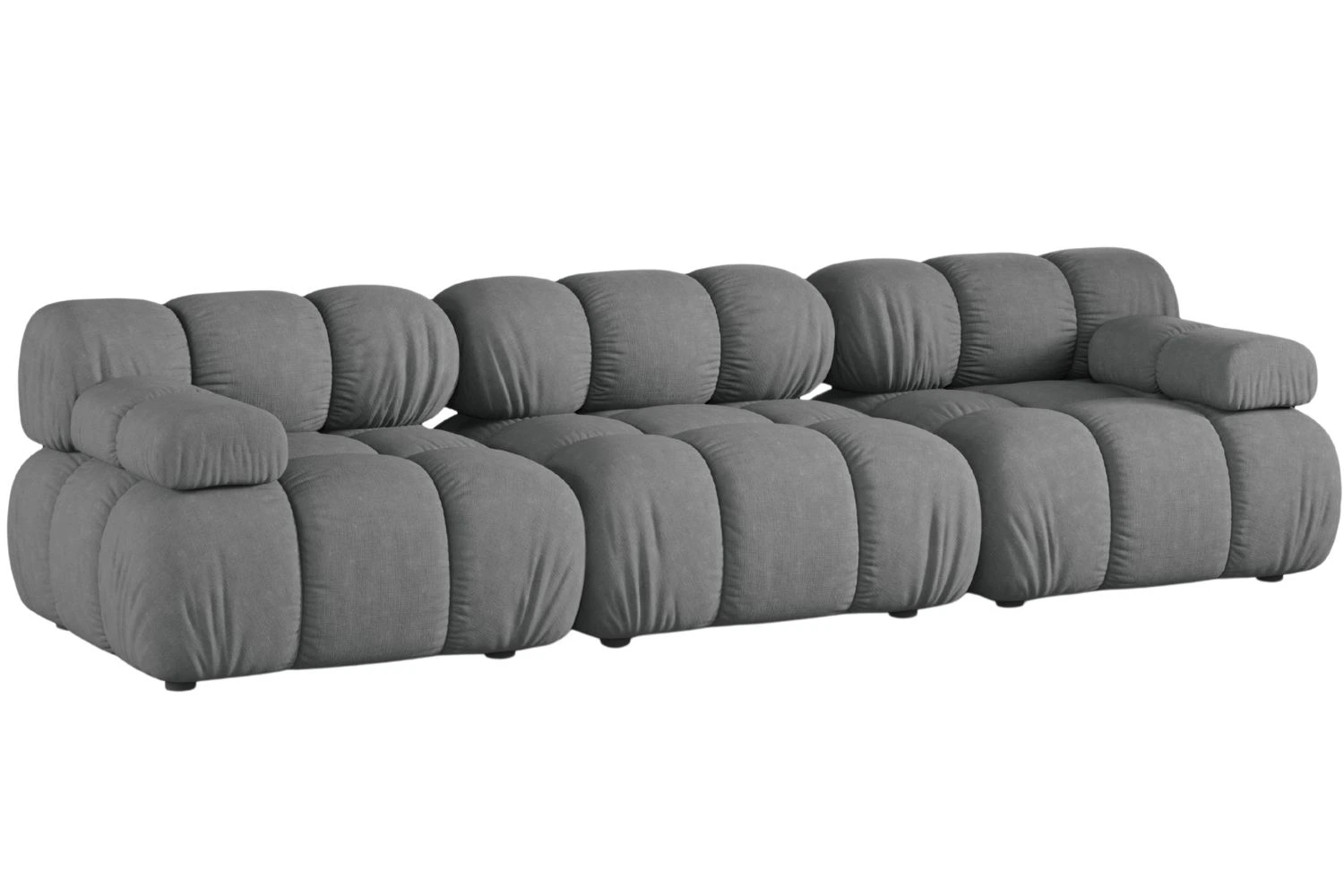 Micadoni Šedá trojmístná pohovka Bellis II. 282 cm