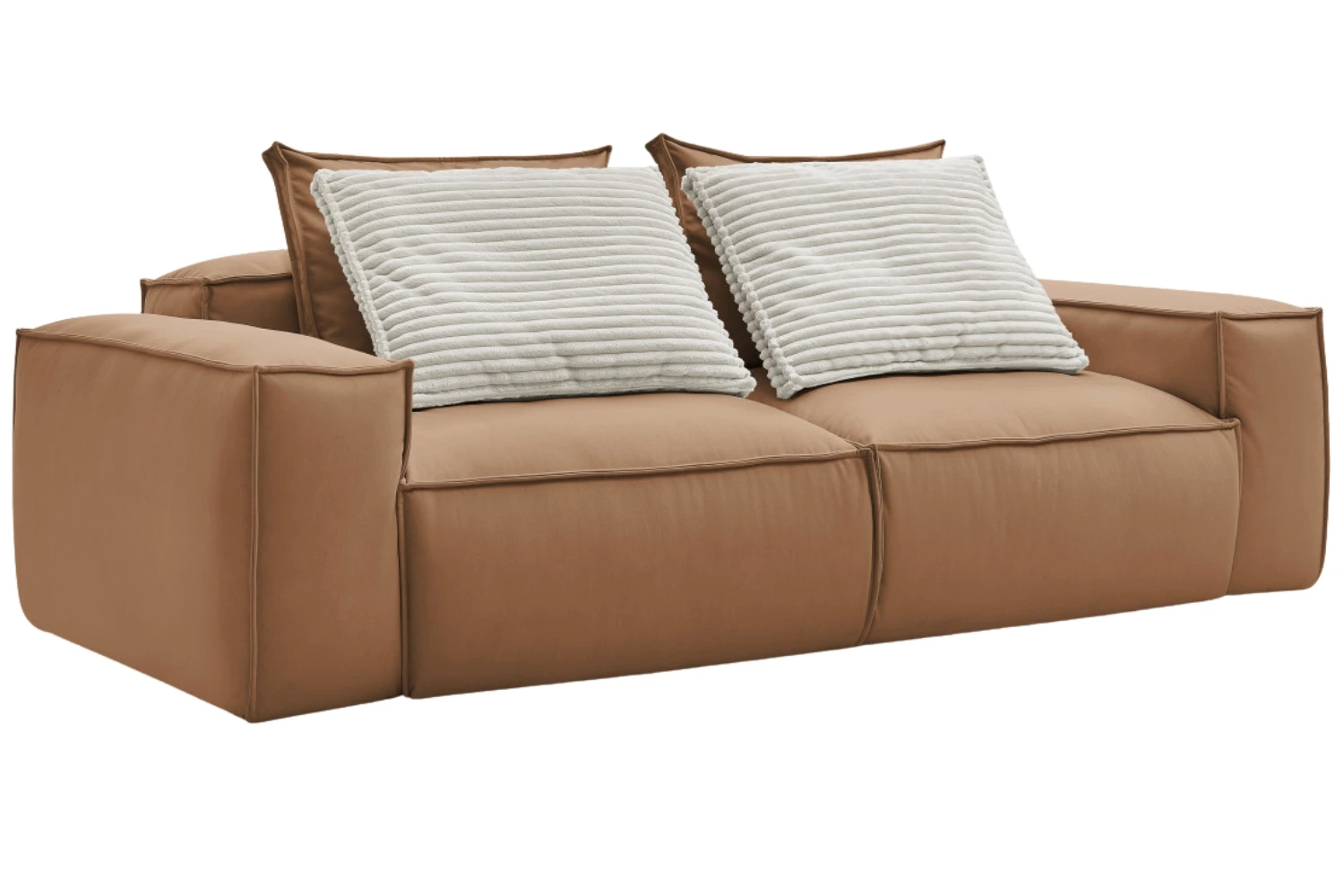 Bobochic Paris Světle hnědá koženková trojmístná pohovka Boheme 260 cm