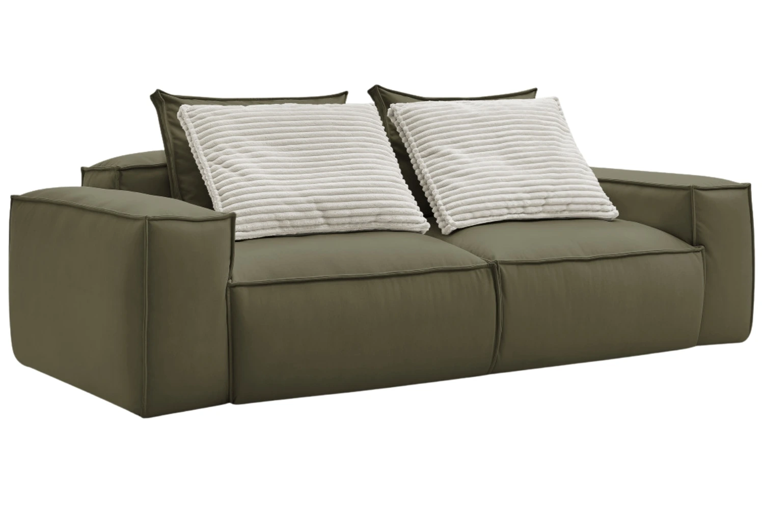 Bobochic Paris Zelená koženková trojmístná pohovka Boheme 260 cm