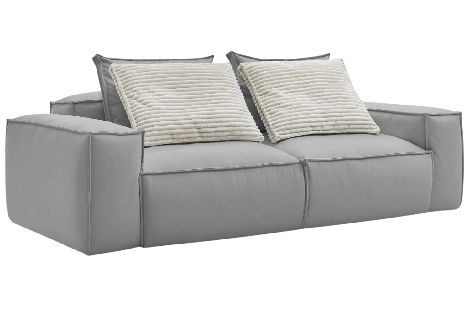 Bobochic Paris Světle šedá koženková trojmístná pohovka Boheme 260 cm