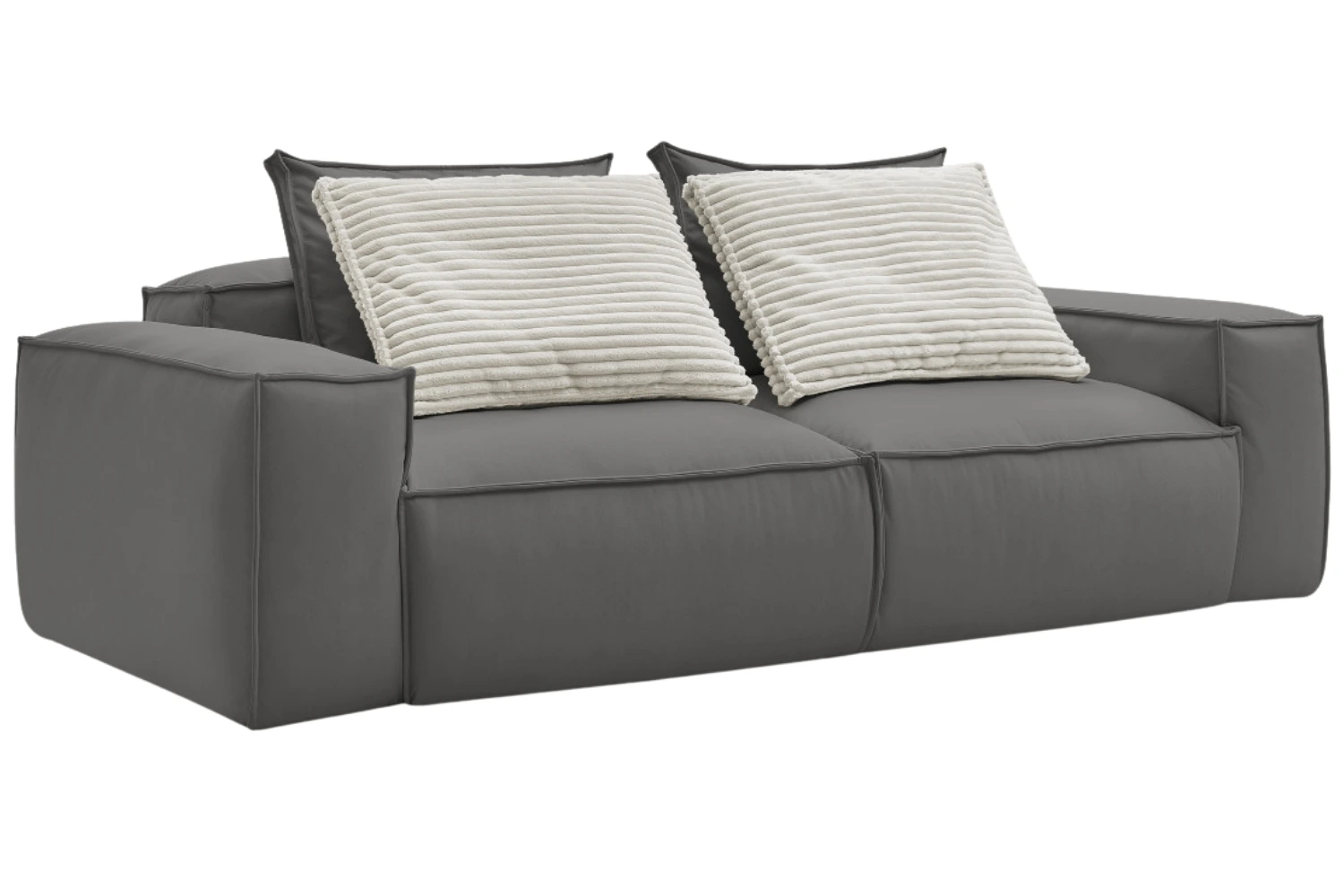 Bobochic Paris Tmavě šedá koženková trojmístná pohovka Boheme 260 cm