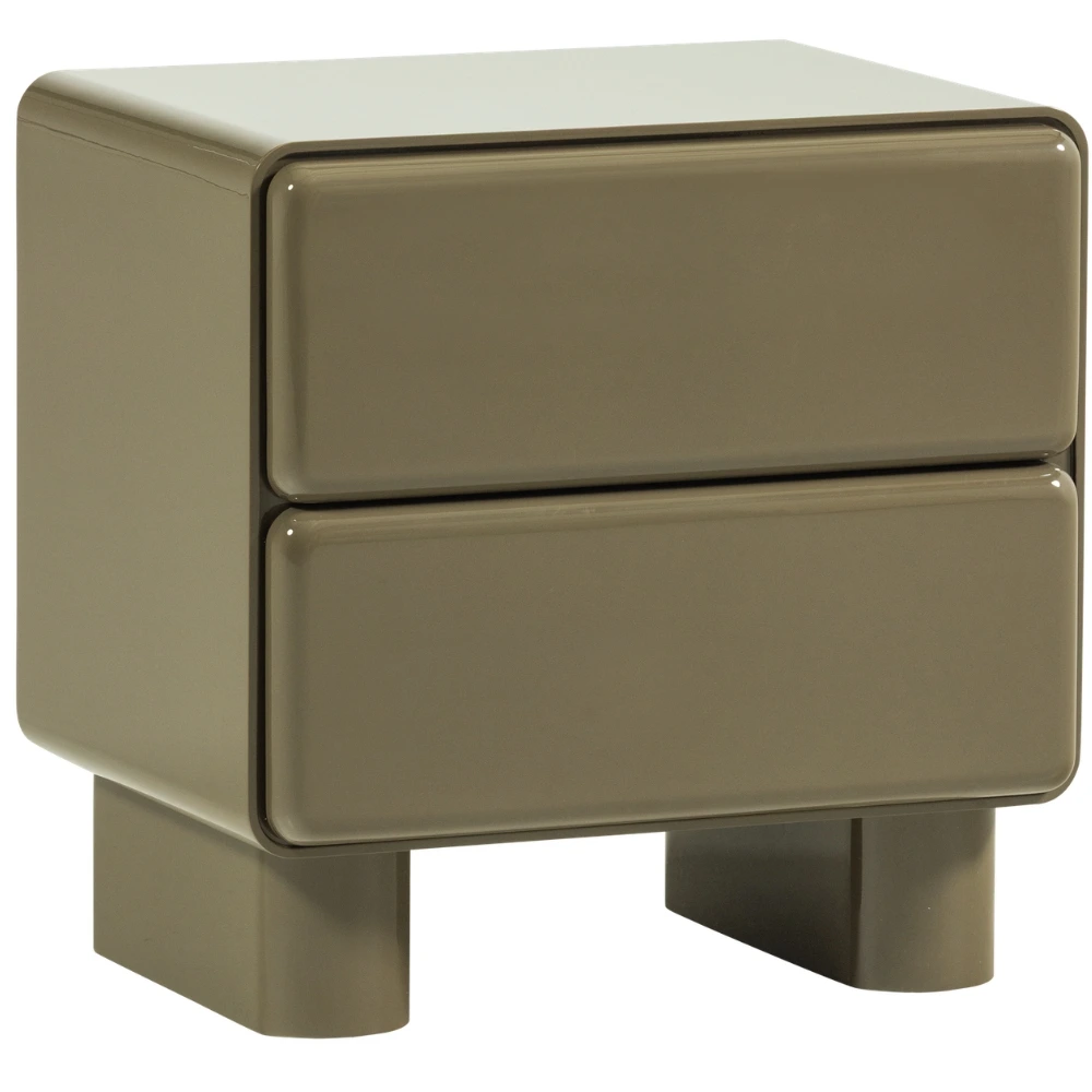 WOOOD Zelený lakovaný noční stolek Lustra 57 x 57 cm