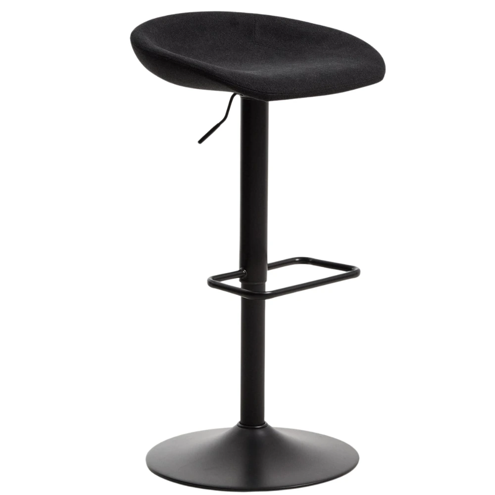 Kave Home Černá čalouněná barová židle Danua 58-82 cm