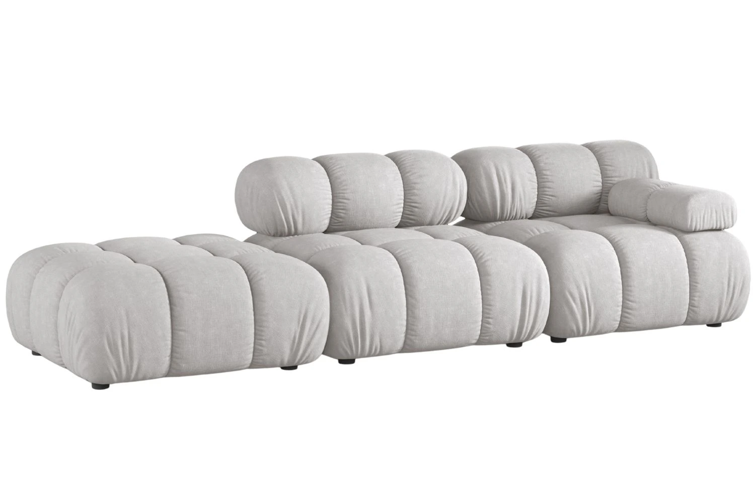 Micadoni Světle šedá čtyřmístná pohovka Bellis II. 282 cm