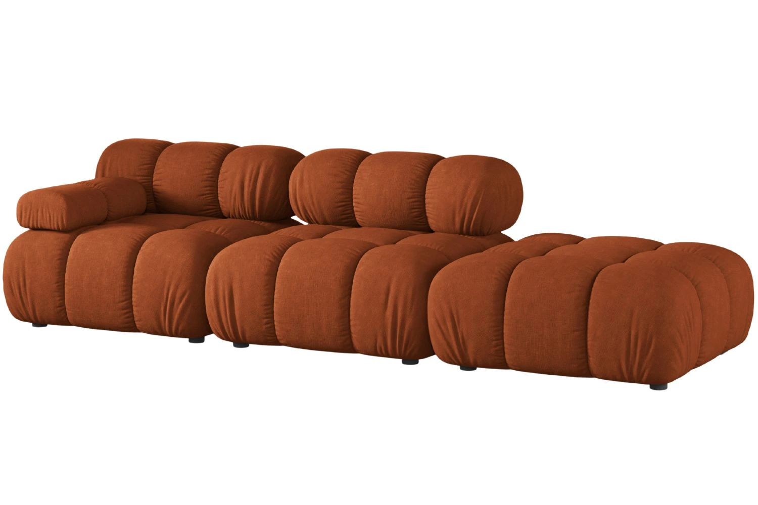 Micadoni Terakotově oranžová čtyřmístná pohovka Bellis II. 282 cm