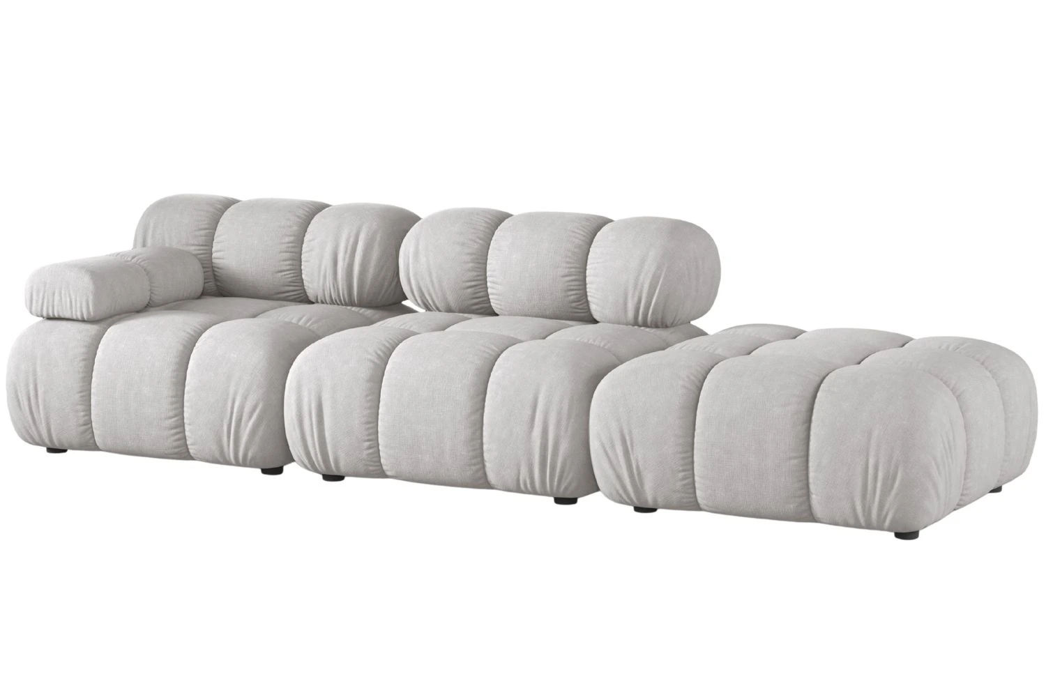 Micadoni Světle šedá čtyřmístná pohovka Bellis II. 282 cm