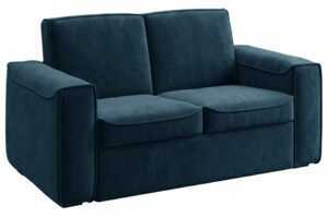 Mesonica Modrá sametová rozkládací pohovka Muno 152 cm