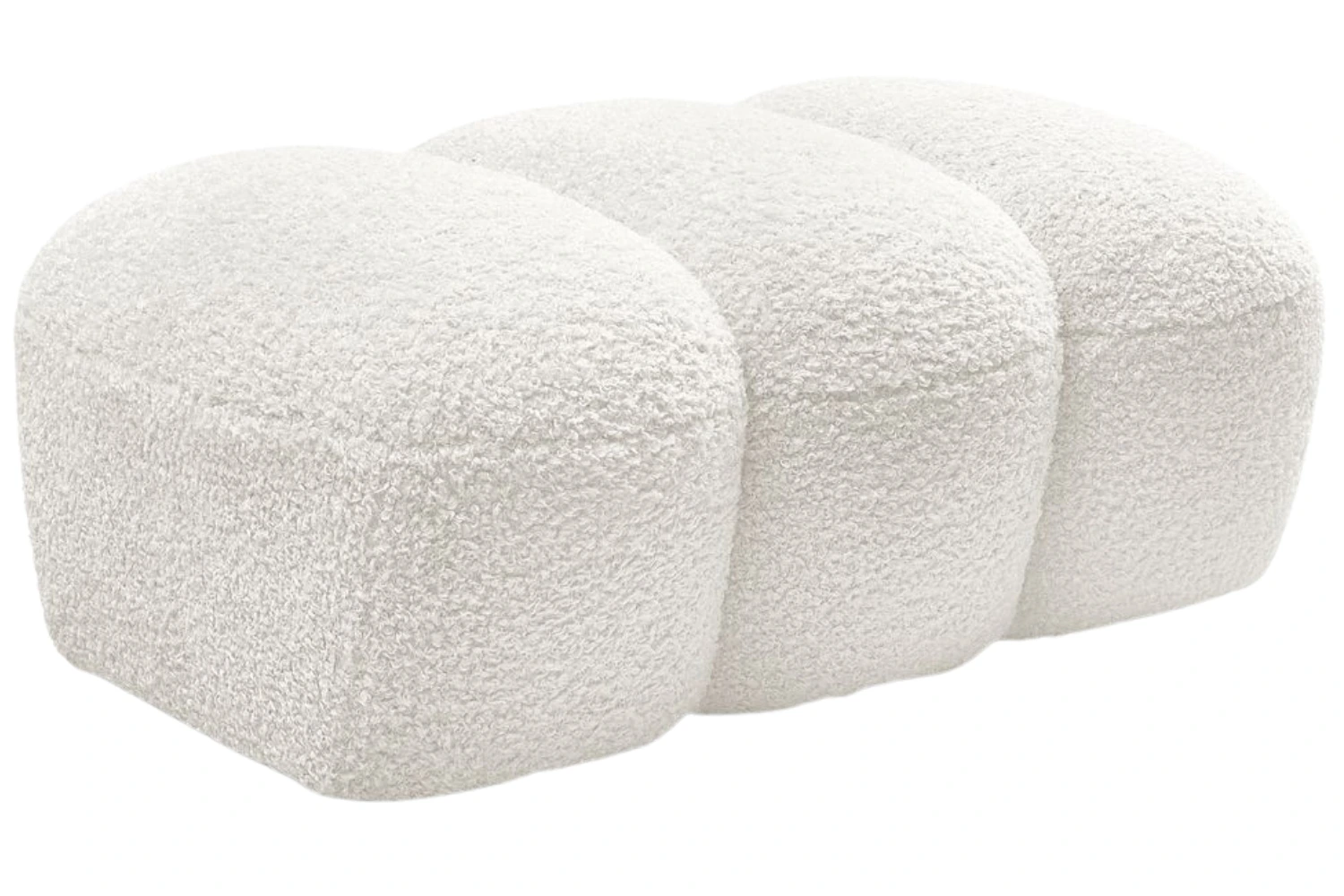 Bobochic Paris Bílá bouclé podnožka Hippolyte 105 x 68 cm