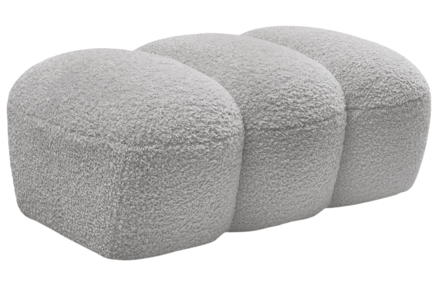 Bobochic Paris Světle šedá bouclé podnožka Hippolyte 105 x 68 cm