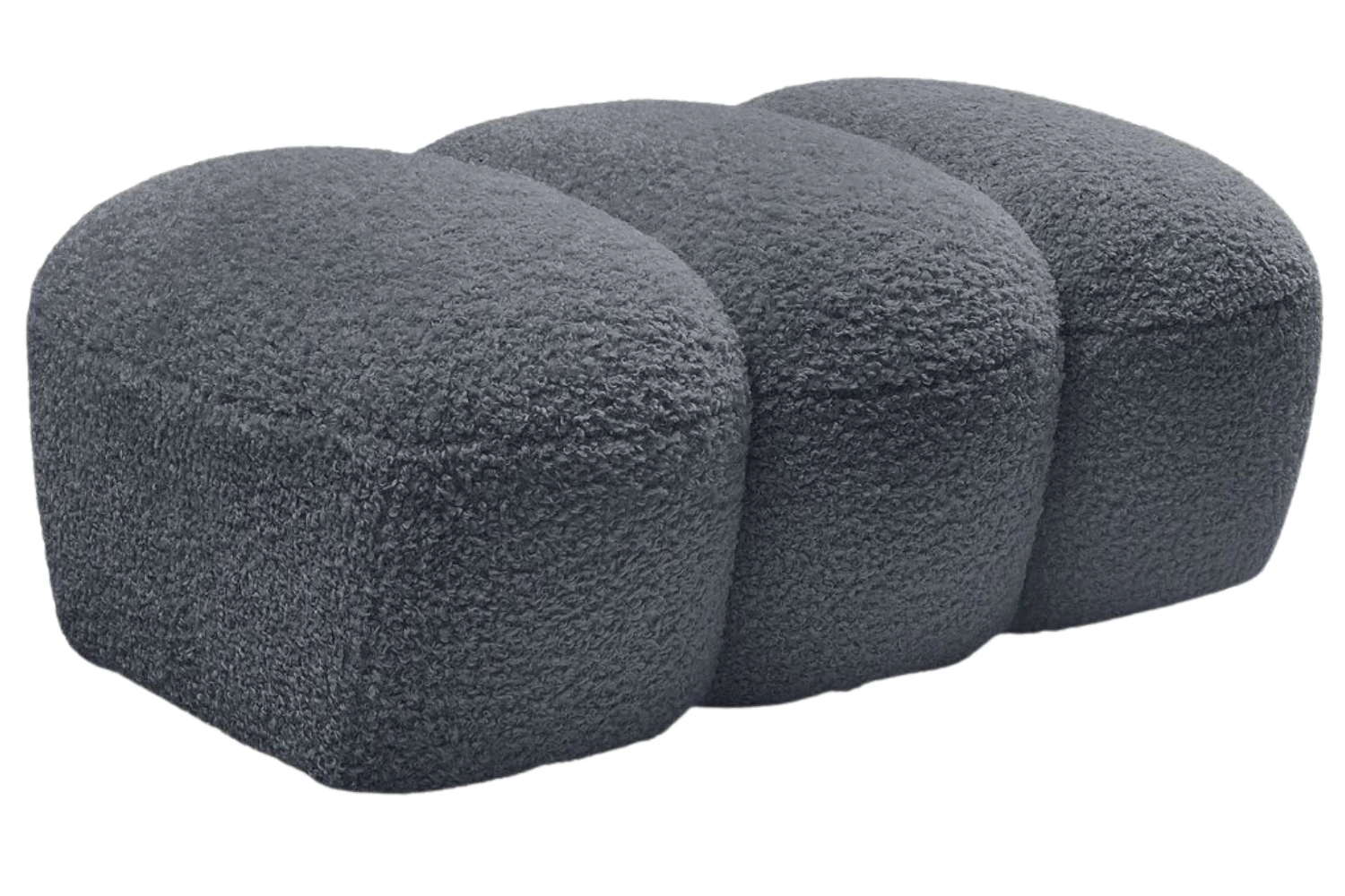 Bobochic Paris Tmavě šedá bouclé podnožka Hippolyte 105 x 68 cm