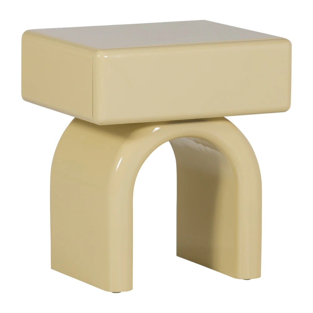 WOOOD Žlutý lakovaný noční stolek Zorel 57 x 50 cm