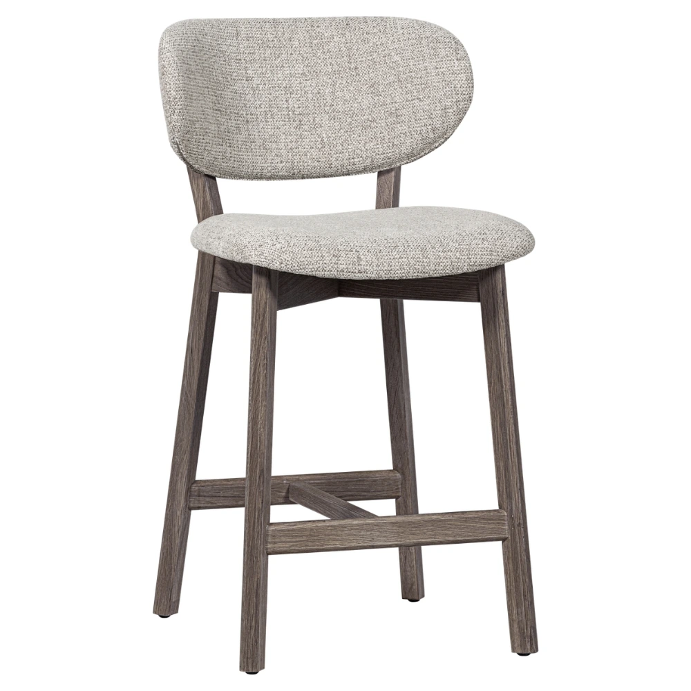 WOOOD Béžová barová židle Udar 65 cm s tmavou dubovou podnoží