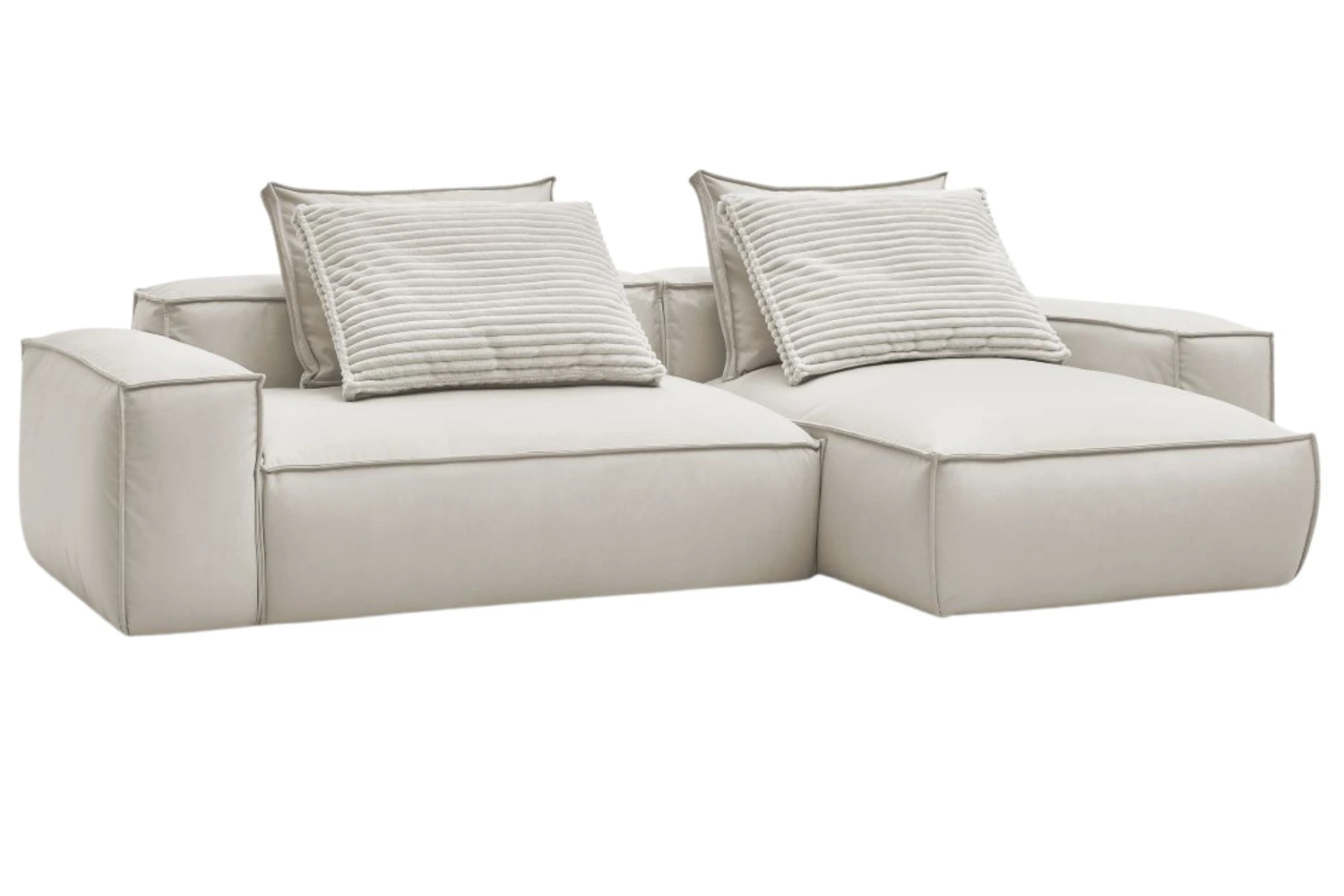 Bobochic Paris Béžová koženková rohová pohovka Boheme 302 cm