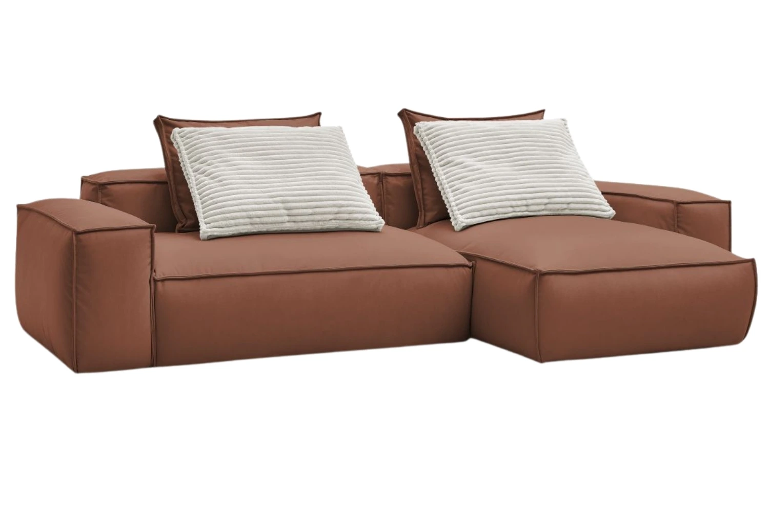Bobochic Paris Tmavě hnědá koženková rohová pohovka Boheme 302 cm