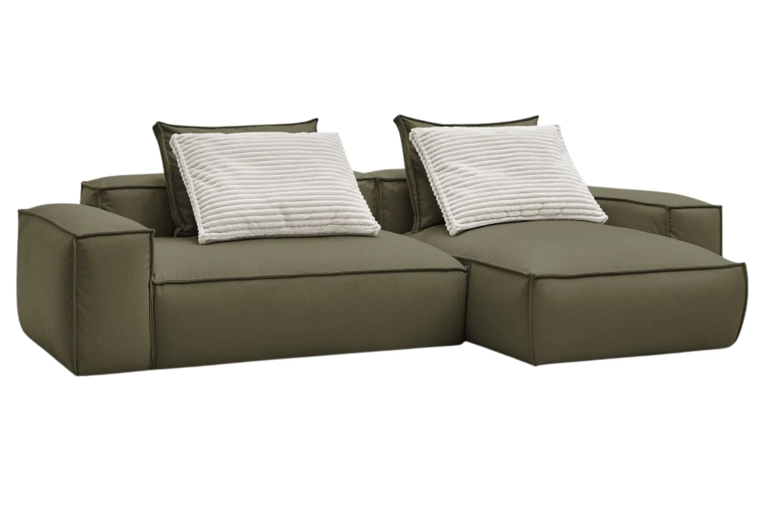 Bobochic Paris Zelená koženková rohová pohovka Boheme 302 cm