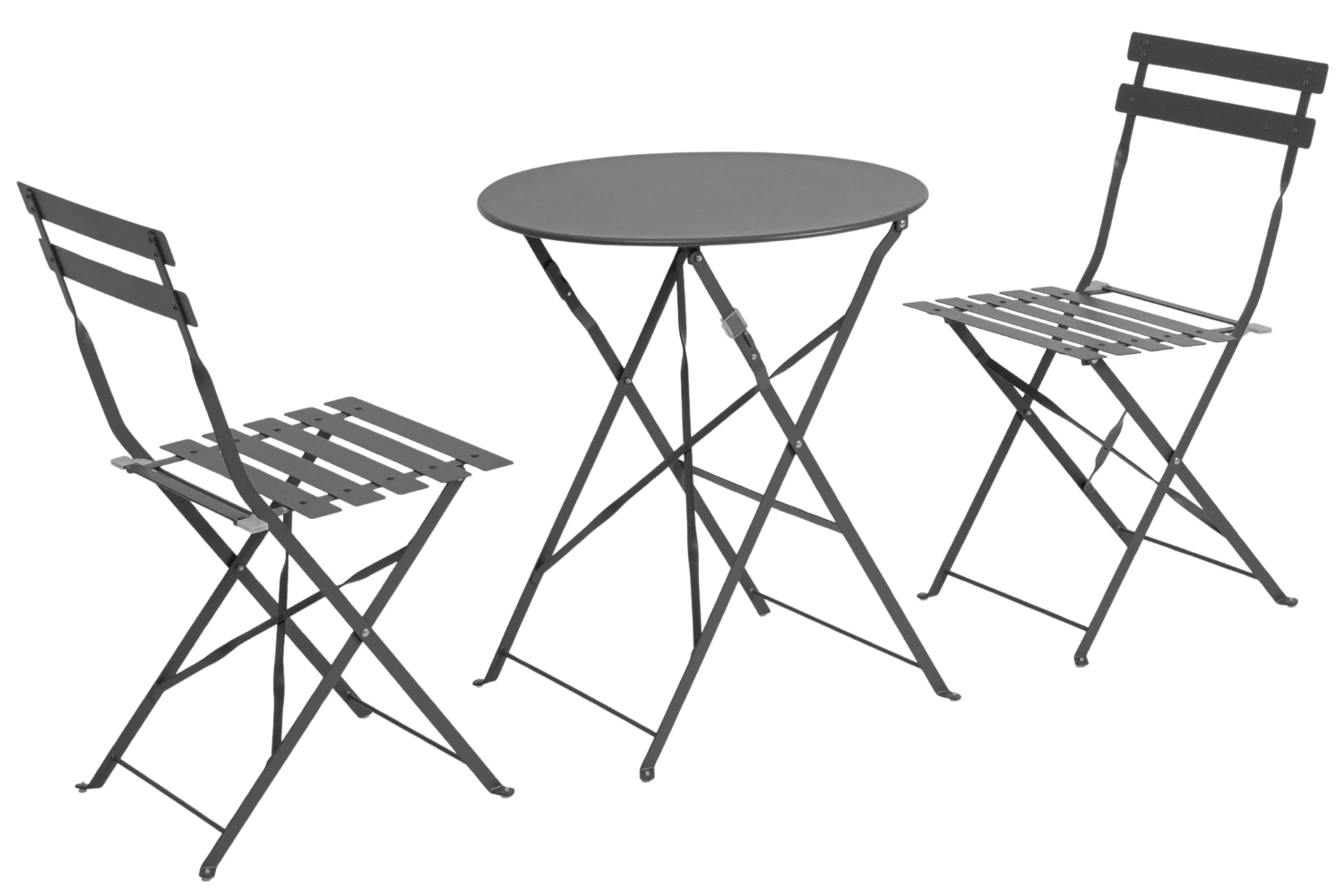 Bizzotto Antracitový skládací zahradní set stolu a dvou židlí Austin