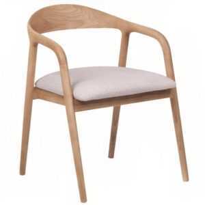FormWood Dřevěná jídelní židle Kira s béžovým sedákem