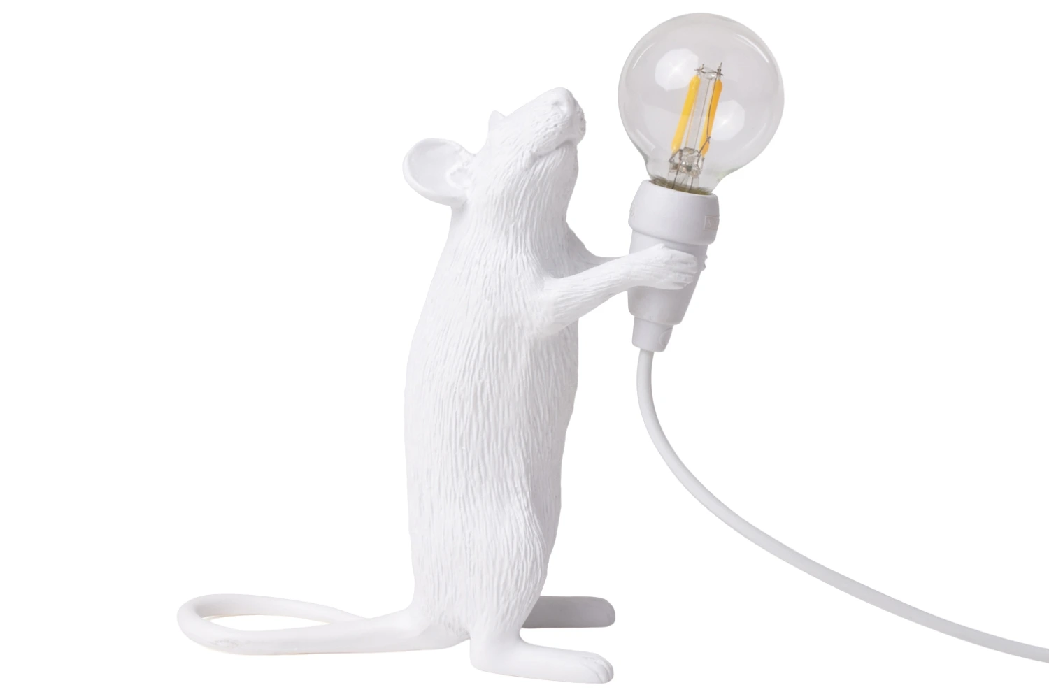 Seletti Bílá stolní lampa Mouse Standing
