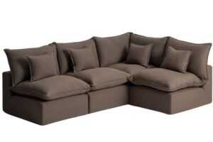 Kave Home Hnědá rohová pohovka Anarela 287 cm s odnímatelným potahem