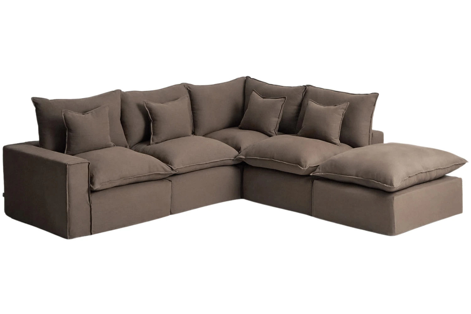 Kave Home Hnědá rohová pohovka Anarela 307 cm s odnímatelným potahem