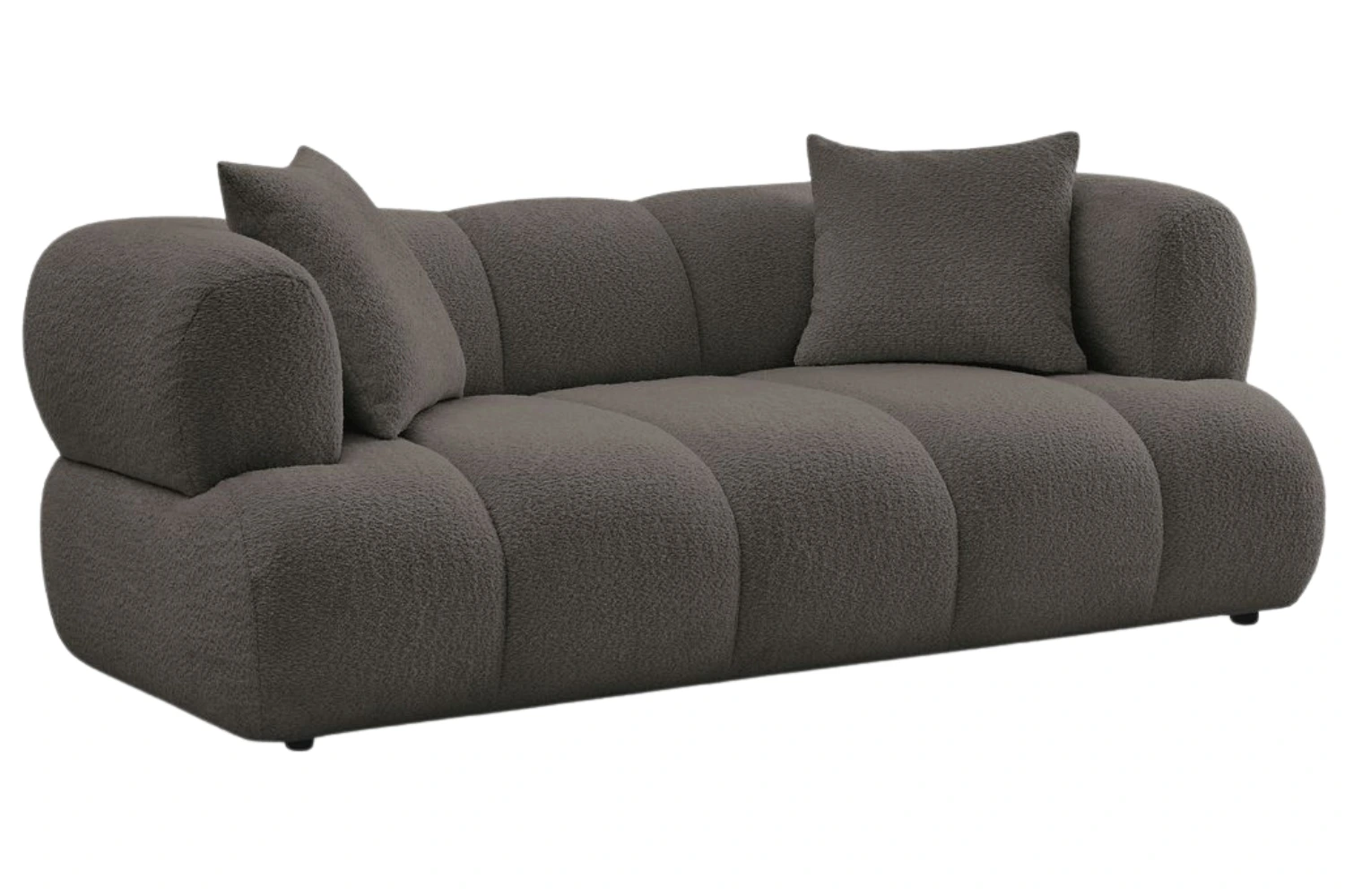 Bobochic Paris Hnědá bouclé dvoumístná pohovka Pamira 210 cm