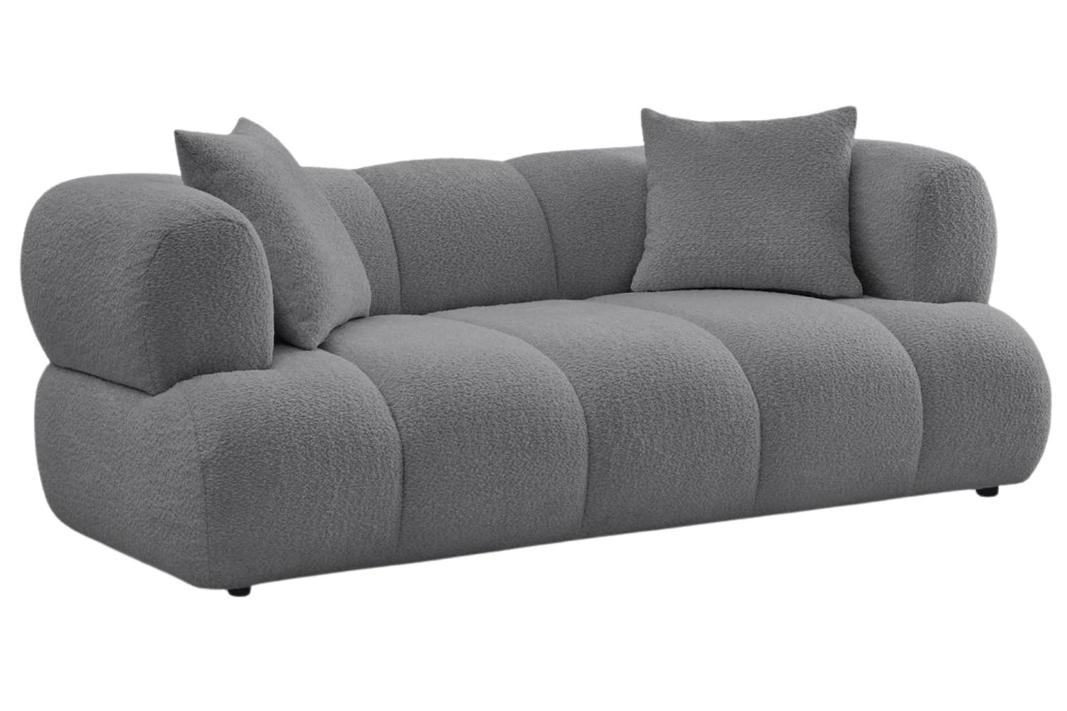 Bobochic Paris Tmavě šedá bouclé dvoumístná pohovka Pamira 210 cm