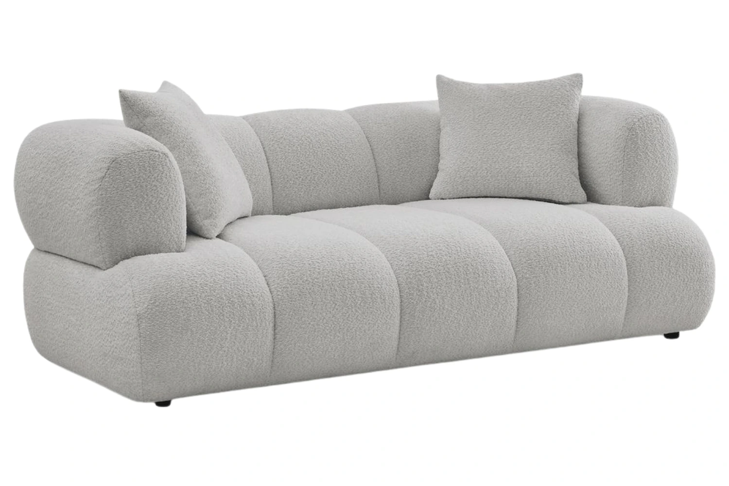Bobochic Paris Světle šedá bouclé dvoumístná pohovka Pamira 210 cm