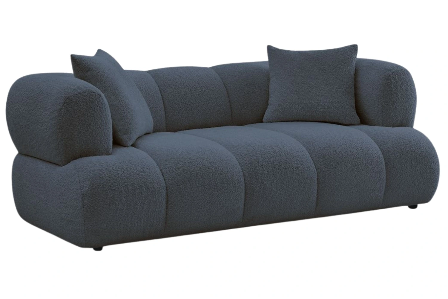 Bobochic Paris Tmavě modrá bouclé dvoumístná pohovka Pamira 210 cm