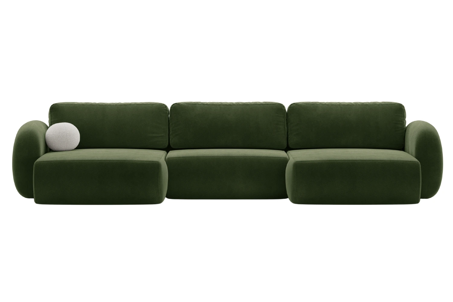 Maison Heritage Zelená sametová rozkládací pohovka Kora 362 cm