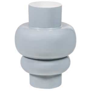 WOOOD Světle šedá kovová váza Auri 27 cm