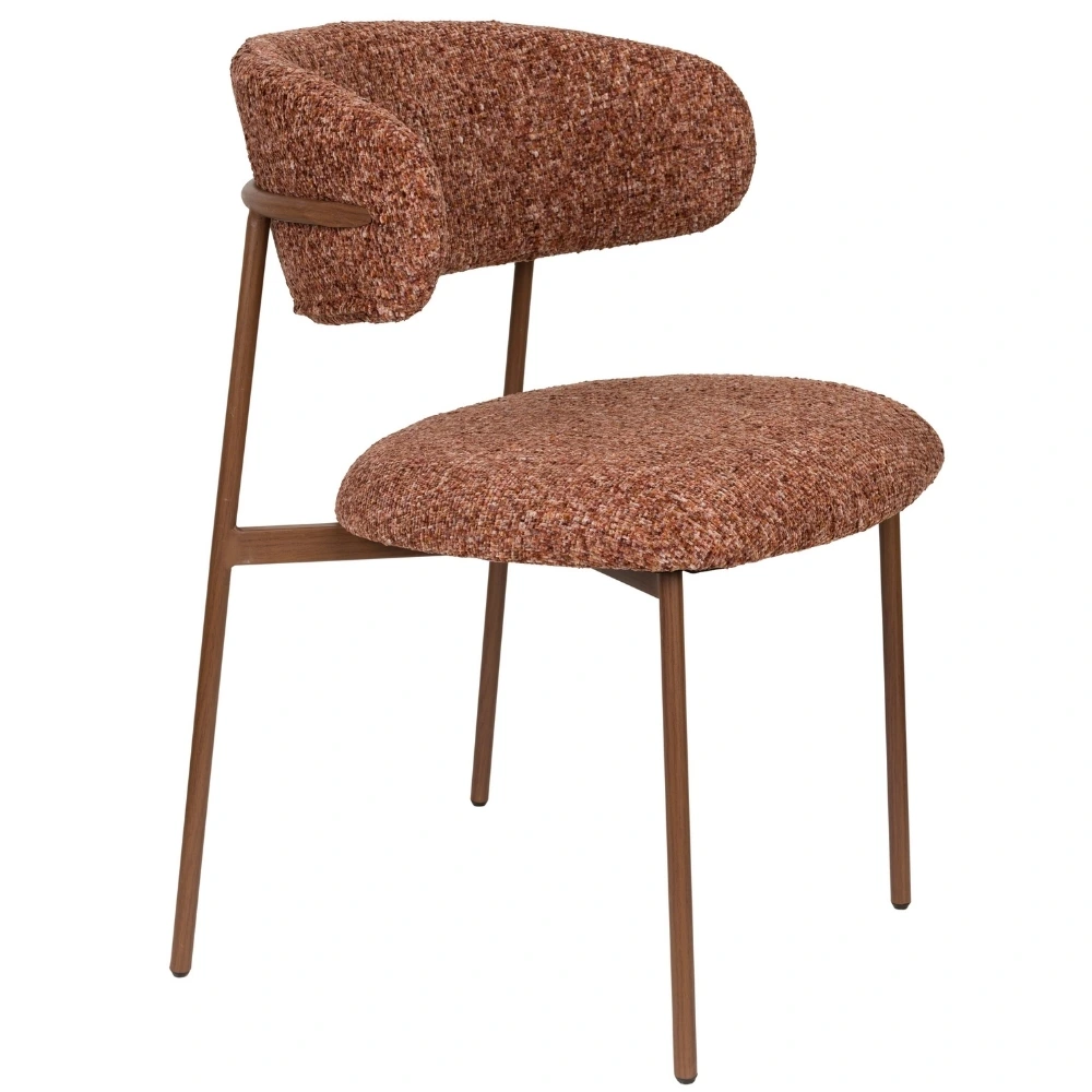 White Label Terakotová čalouněná jídelní židle CLAES