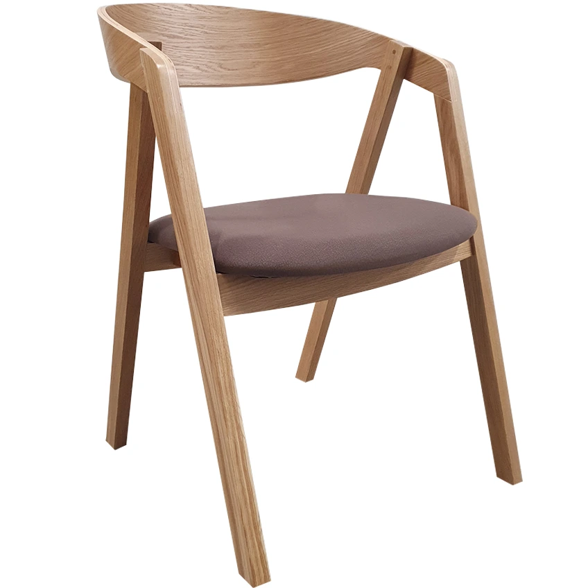 FormWood Dubové křeslo Henry s hnědo šedým sedákem – vystavený kus