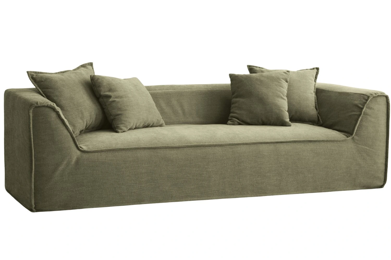 Micadoni Světle zelená čtyřmístná pohovka Milton 260 cm