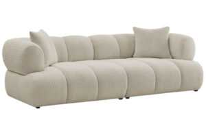 Bobochic Paris Béžová bouclé trojmístná pohovka Pamira 253 cm