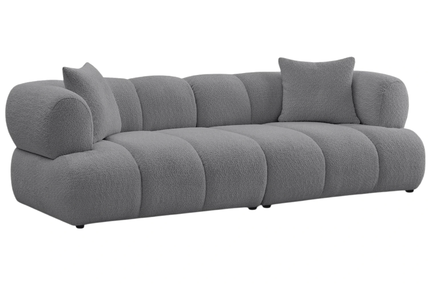 Bobochic Paris Tmavě šedá bouclé trojmístná pohovka Pamira 253 cm