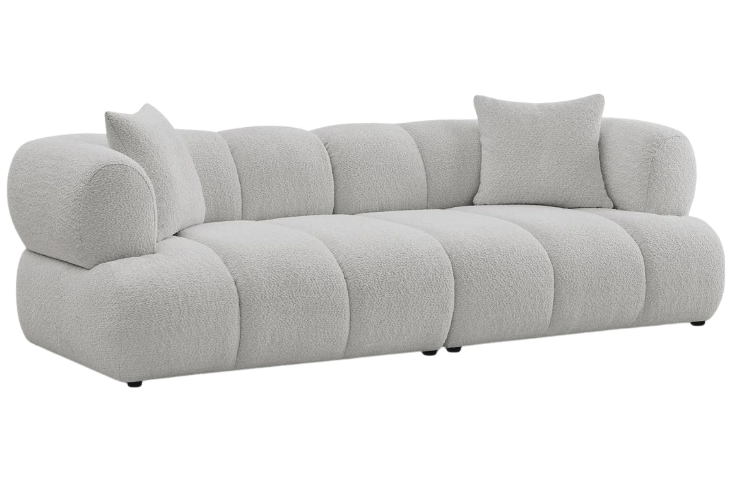 Bobochic Paris Světle šedá bouclé trojmístná pohovka Pamira 253 cm