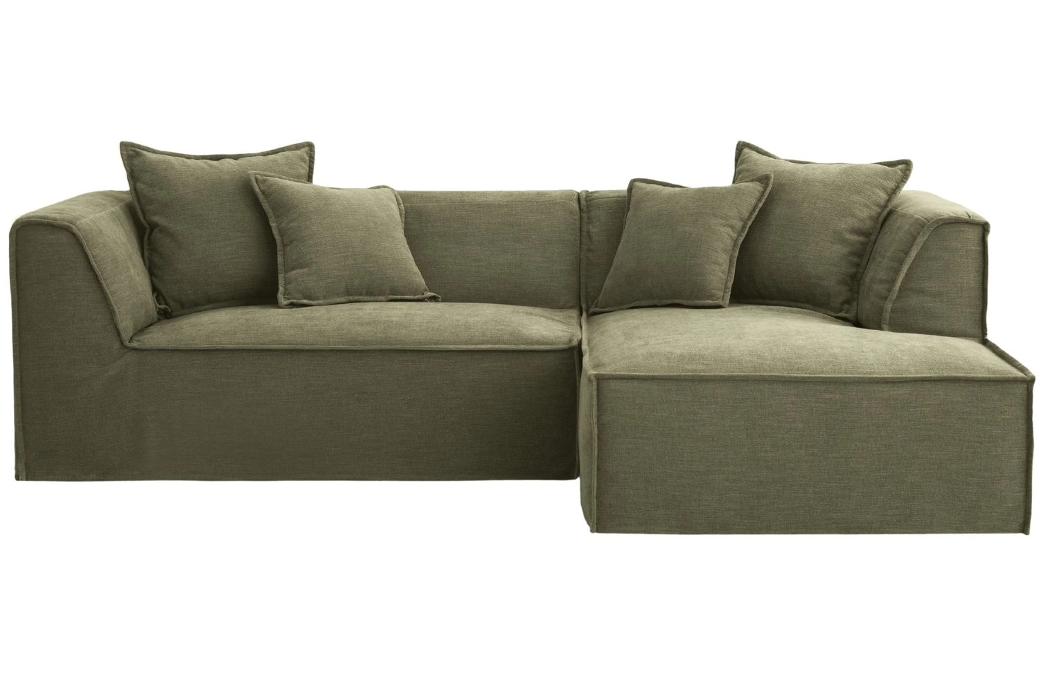 Micadoni Světle zelená rohová pohovka Milton 270 cm