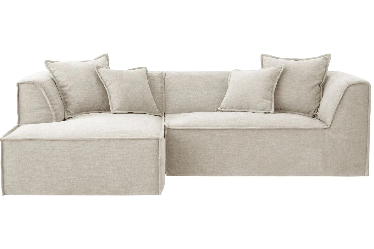 Micadoni Světle béžová rohová pohovka Milton 270 cm