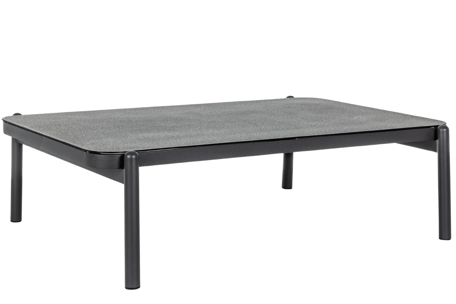 Bizzotto Tmavě šedý skleněný zahradní konferenční stolek Florencia 120 x 75 cm