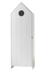 Vipack Bílá lakovaná šatní skříň Casami 172 x 58 cm s kulatým otvorem