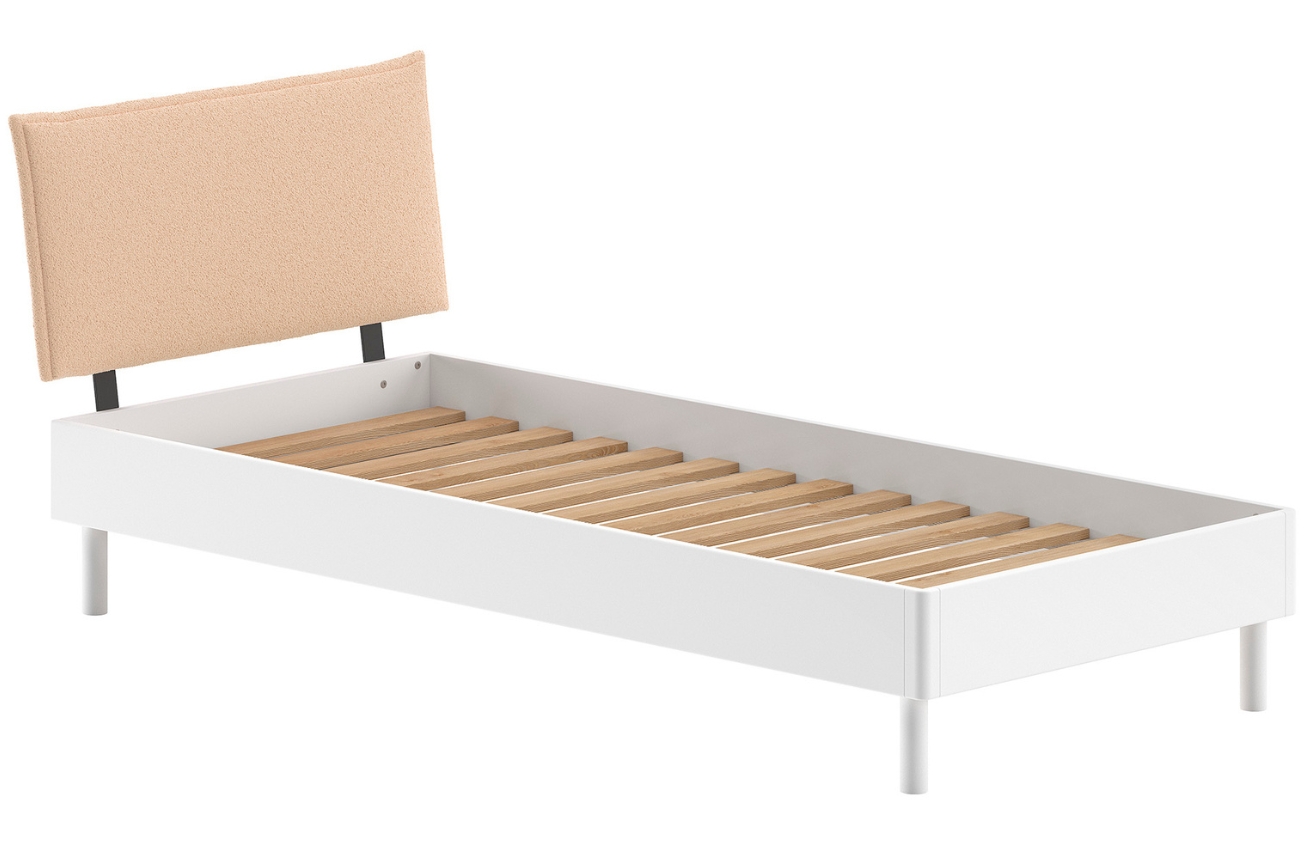 Vipack Bila dřevěná postel Forrest 90 x 200 cm s boucle čelem