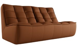 Maison Heritage Hnědá kožená pohovka Moni 163 cm