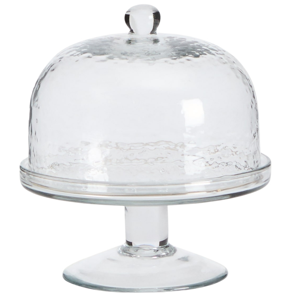 Kave Home Skleněný podnos na dort s poklopem Sileia Ø 13 cm