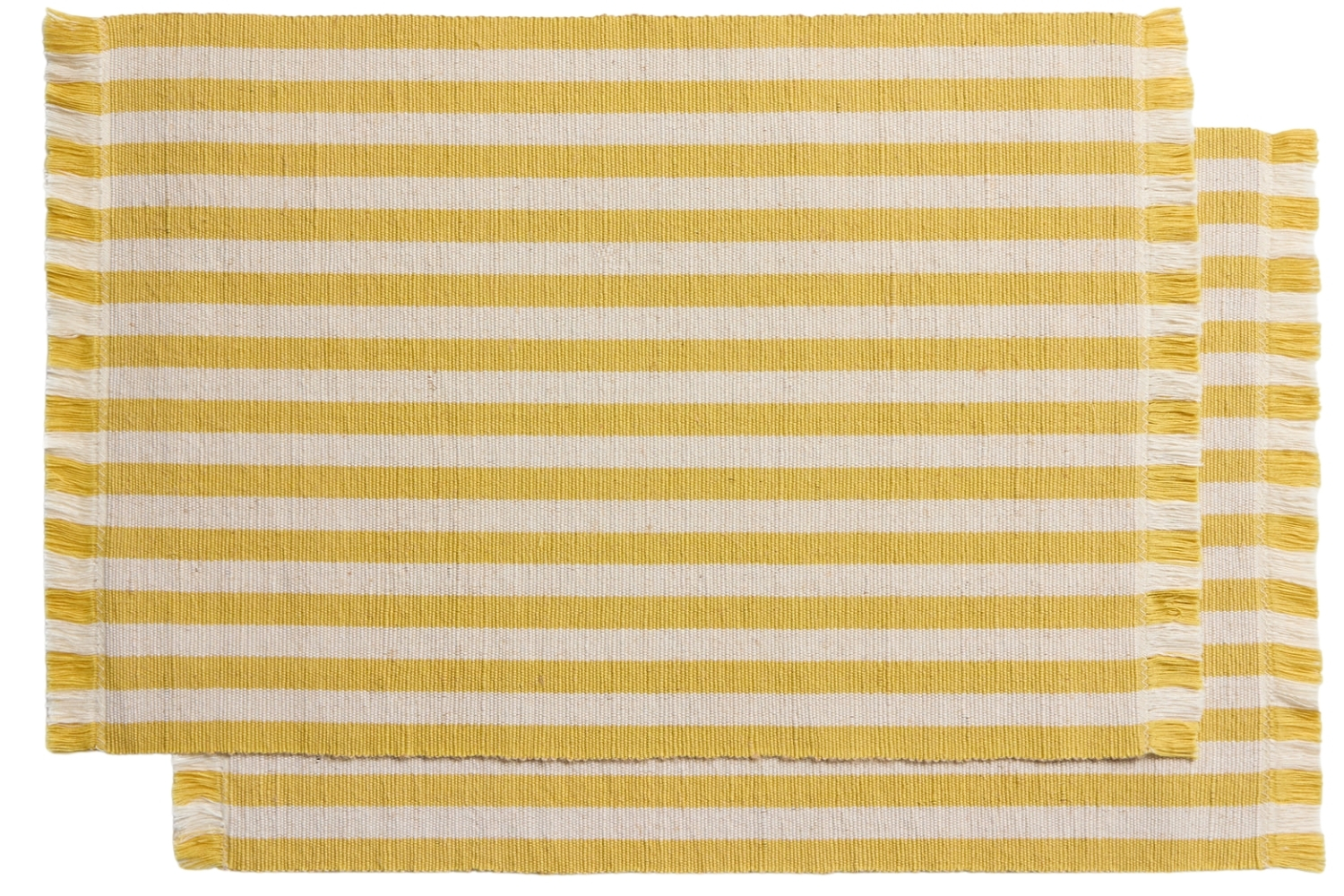 Kave Home Žluto-bílý set dvou prostírání Daltan 35 x 50 cm