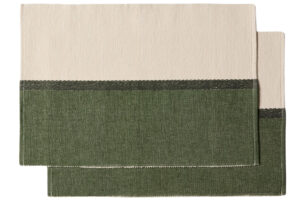 Kave Home Zeleno-béžový bavlněný set dvou prostírání Tari 35 x 50 cm