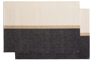 Kave Home Černo-béžový bavlněný set dvou prostírání Tari 35 x 50 cm