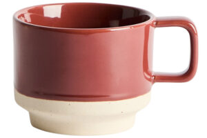 Kave Home Červeno-béžový keramický hrnek Doren