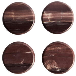 Kave Home Set čtyř vínově červených mramorových podtácků Meran